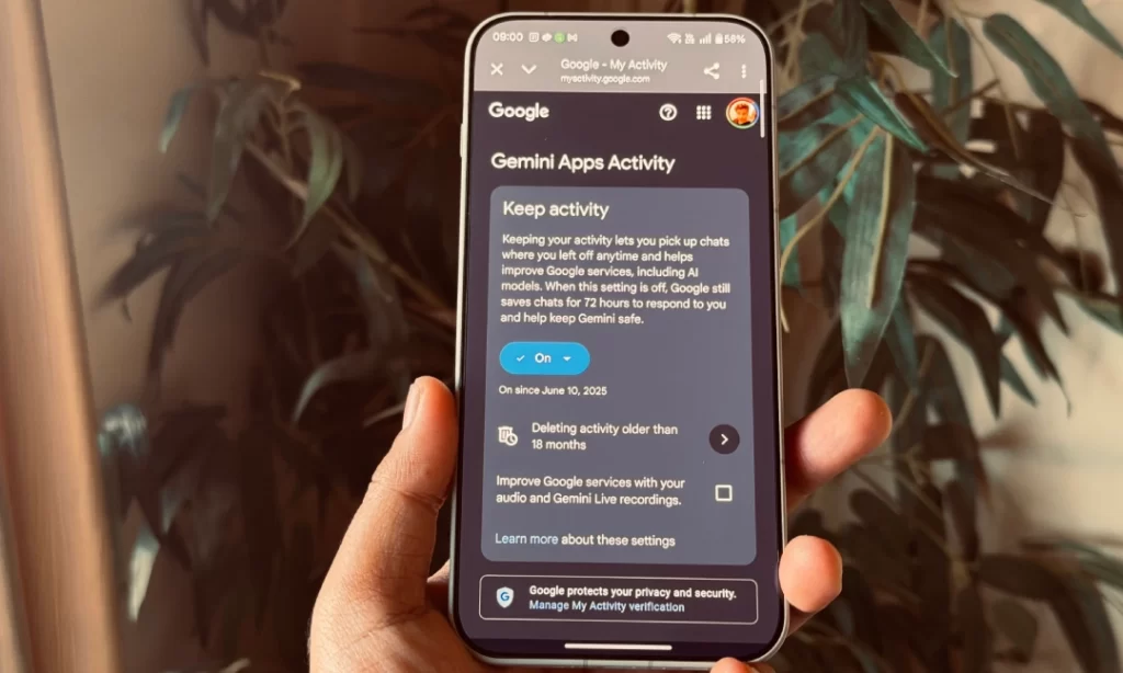 Gemini apps activity chamnges 1